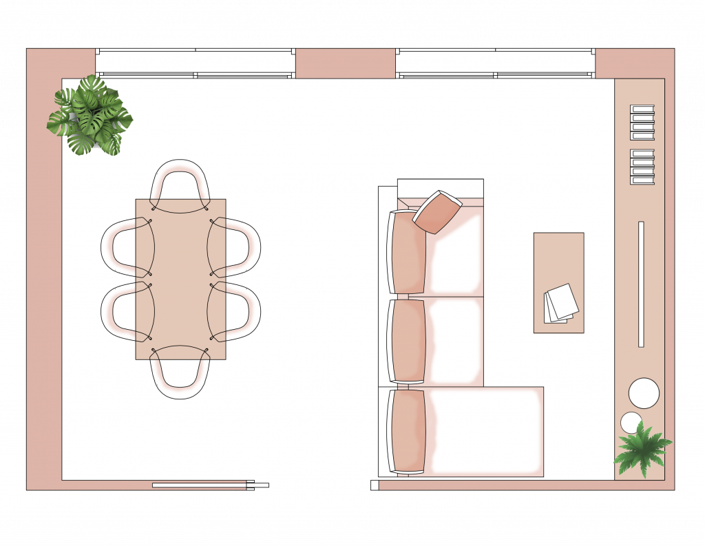 como-amueblar-y-distribuir-un-salon-comedor-rectangular-estrecho-alargado