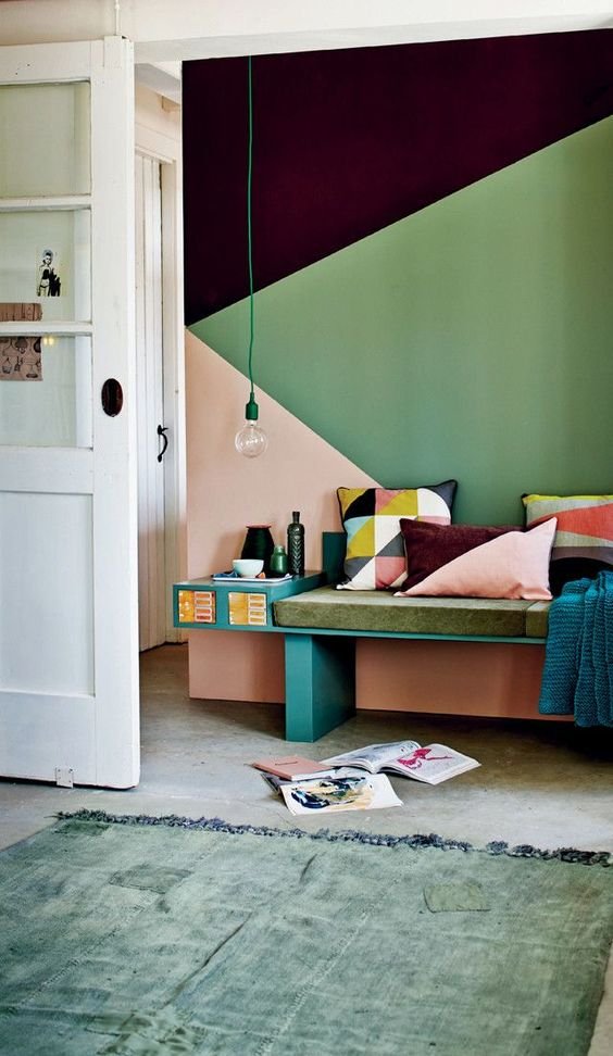 como-decorar-paredes-con-pintura-con-formas-geometricas